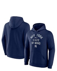 FANATICS Branded Navy New York Yankees Hometown Collection State Of Mind Pullover Hoodie