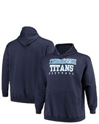 FANATICS Branded Navy Tennessee Titans Big Tall Stacked Pullover Hoodie At Nordstrom