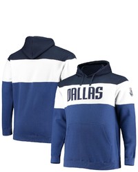 FANATICS Branded Navyblue Dallas Mavericks Big Tall Colorblock Wordmark Pullover Hoodie