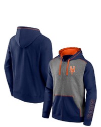 FANATICS Branded Navyheathered Gray Detroit Tigers Expansion Team Full Zip Hoodie