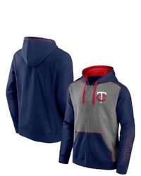 FANATICS Branded Navyheathered Gray Minnesota Twins Expansion Team Full Zip Hoodie