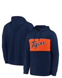 FANATICS Branded Navyorange Detroit Tigers True Classics Team Faux Cashmere Pullover Hoodie