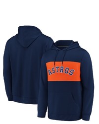 FANATICS Branded Navyorange Houston Astros True Classics Team Faux Cashmere Pullover Hoodie