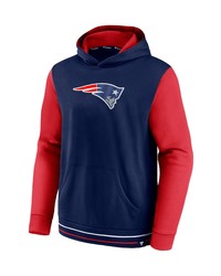 FANATICS Branded Navyred New England Patriots Block Party Pullover Hoodie