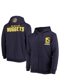 FANATICS Branded Nikola Jokic Navy Denver Nuggets Player Name Number Full Zip Hoodie Jacket
