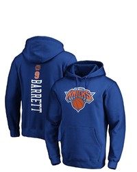 FANATICS Branded Rj Barrett Blue New York Knicks Team Playmaker Name Number Pullover Hoodie