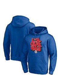 FANATICS Branded Royal La Clippers La Our Way Post Up Hometown Collection Pullover Hoodie