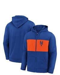 FANATICS Branded Royal New York Mets Team Twill Full Zip Hoodie Jacket