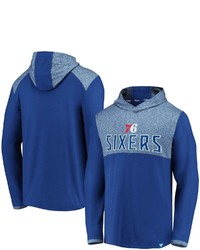 FANATICS Branded Royal Philadelphia 76ers Iconic Stealth Marble Blocked Pullover Hoodie