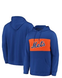 FANATICS Branded Royalorange New York Mets True Classics Team Faux Cashmere Pullover Hoodie