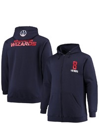 FANATICS Branded Rui Hachimura Navy Washington Wizards Big Tall Player Name Number Full Zip Hoodie Jacket