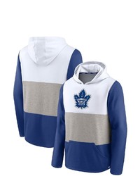 FANATICS Branded Whiteblue Toronto Maple Leafs Prep Color Block Pullover Hoodie