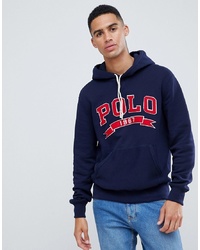 Polo Ralph Lauren Collegiate Polo Applique Hoodie In Navy