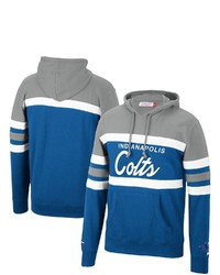 Mitchell & Ness Grayroyal Indianapolis Colts Head Coach Pullover Hoodie