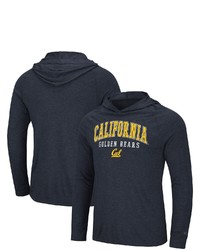 Colosseum Heathered Navy Cal Bears Campus Long Sleeve Hooded T Shirt In Heather Navy At Nordstrom