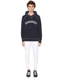 DSQUARED2 Hooded Printed Cotton Jersey Sweatshirt