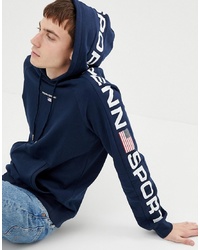 Penn Sport Hoodie In Navy With Logo