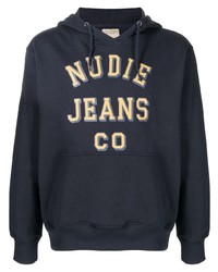 Nudie Jeans Logo Print Crew Neck Hoodie