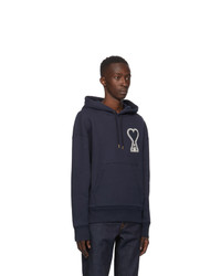 AMI Alexandre Mattiussi Navy Ami De Coeur Hoodie