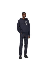 AMI Alexandre Mattiussi Navy Ami De Coeur Hoodie