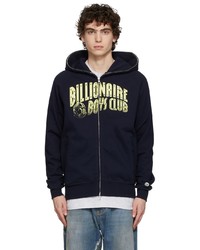 Billionaire Boys Club Navy Arch Logo Full Zip Hoodie