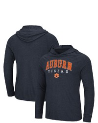 Colosseum Navy Auburn Tigers Campus Long Sleeve Hooded T Shirt In Heather Navy At Nordstrom