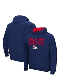 Colosseum Navy Fresno State Bulldogs Arch And Logo Pullover Hoodie At Nordstrom