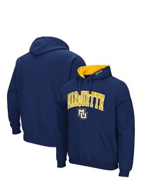Colosseum Navy Marquette Golden Eagles Arch And Logo Pullover Hoodie