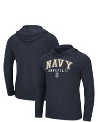 Colosseum Navy Navy Mid Campus Long Sleeve Hooded T Shirt In Heather Navy At Nordstrom