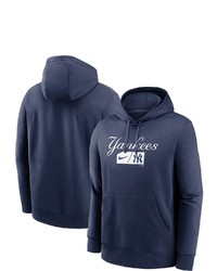 Nike Navy New York Yankees Team Lettering Club Pullover Hoodie