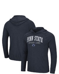 Colosseum Navy Penn State Nittany Lions Campus Long Sleeve Hooded T Shirt In Heather Navy At Nordstrom