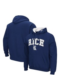 Colosseum Navy Rice Owls Arch And Logo Pullover Hoodie