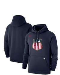 Nike Navy Usa Hockey Logo Club Fleece Pullover Hoodie
