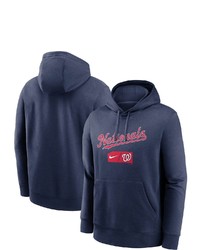 Nike Navy Washington Nationals Team Lettering Club Pullover Hoodie