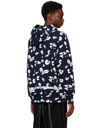 Undercover Navy White Graphic Hoodie