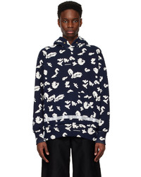 Undercover Navy White Graphic Hoodie