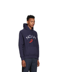 Noah NYC Navy Winged Foot Hoodie