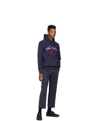 Noah NYC Navy Winged Foot Hoodie