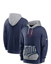 Nike Navygray Minnesota Twins Heritage Tri Blend Pullover Hoodie