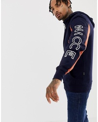 Nicce London Nicce Hoodie In Navy With Sleeve