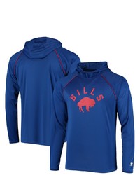 STARTE R Royal Buffalo Bills Throwback Raglan Hoodie Long Sleeve T Shirt