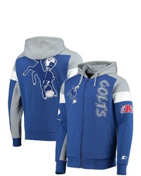 STARTE R Royalgray Indianapolis Colts Extreme Throwback Full Zip Hoodie At Nordstrom