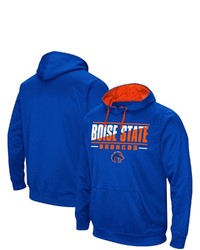 Colosseum Royal Boise State Broncos Dean Slash Stack Pullover Hoodie