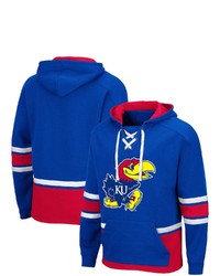 Colosseum Royal Kansas Jayhawks Lace Up 30 Pullover Hoodie