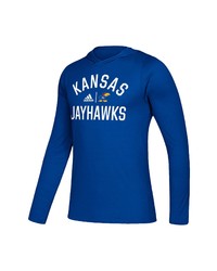 adidas Royal Kansas Jayhawks Sideline Locker Heritage Freelift Tech Roready Long Sleeve Hoodie T Shirt