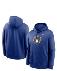 Nike Royal Milwaukee Brewers Cooperstown Collection Logo Club Pullover Hoodie At Nordstrom