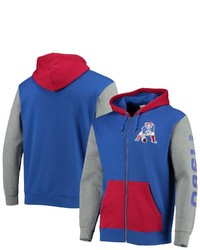 Mitchell & Ness Royal New England Patriots Team Throwback Full Zip Hoodie Jacket At Nordstrom