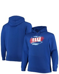 New Era Royal New York Giants Big Tall Primary Logo Pullover Hoodie