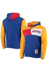 Mitchell & Ness Royal San Francisco Warriors Hardwood Classics 75th Anniversary Colorblock Pullover Hoodie At Nordstrom