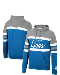 Mitchell & Ness Silverblue Detroit Lions Head Coach Pullover Hoodie